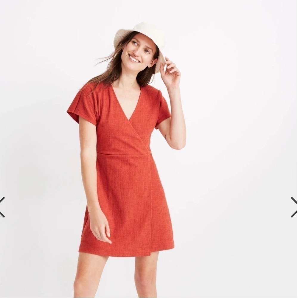 Madewell EUC Cross-Front Flutter-Sleeve Mini Dress size XS